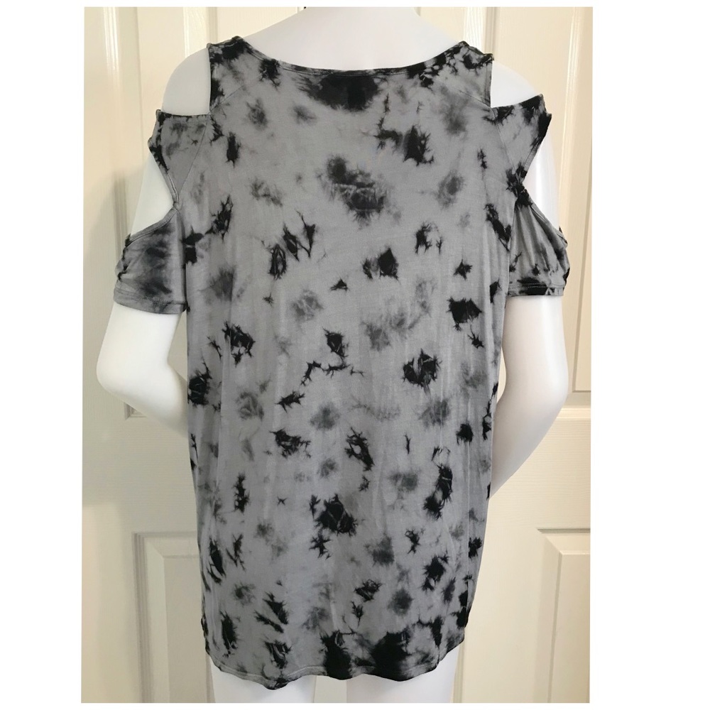Rock & Republic, Cold Shoulder Short Sleeved, Tye Dye Shirt - Picture 3 of 5